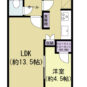 間取 44.31㎡の1LDK、廊下が短く無駄のない間取りです