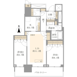 全ての部屋が南向きで明るい日差しと風がはいります。間取